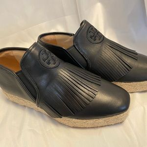 Tory Burch Fringe Leather Espadrille Shoes